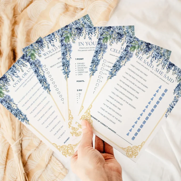 Blue Wisteria Bridal Shower Games