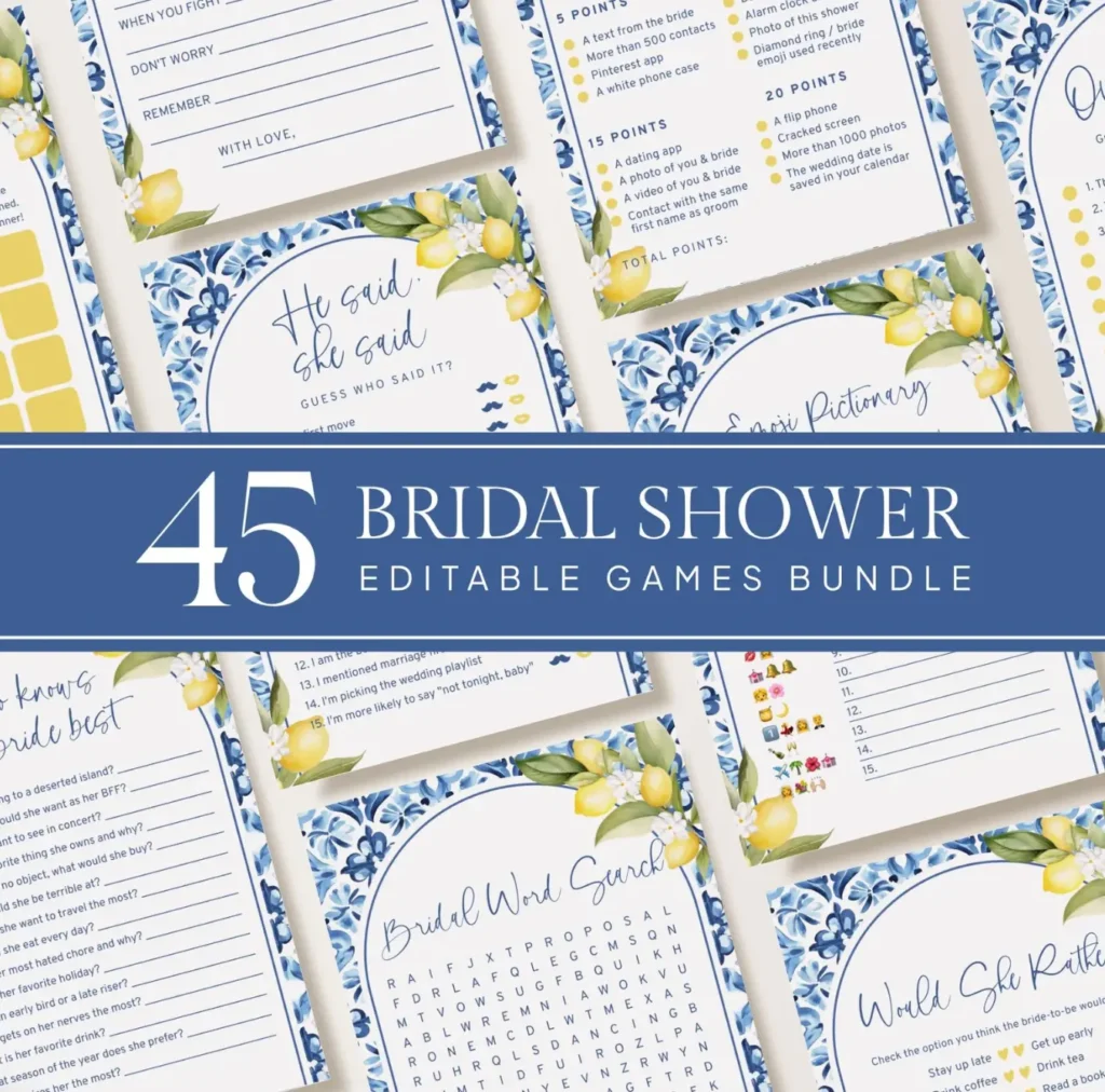 Blue Bridal Shower Games 