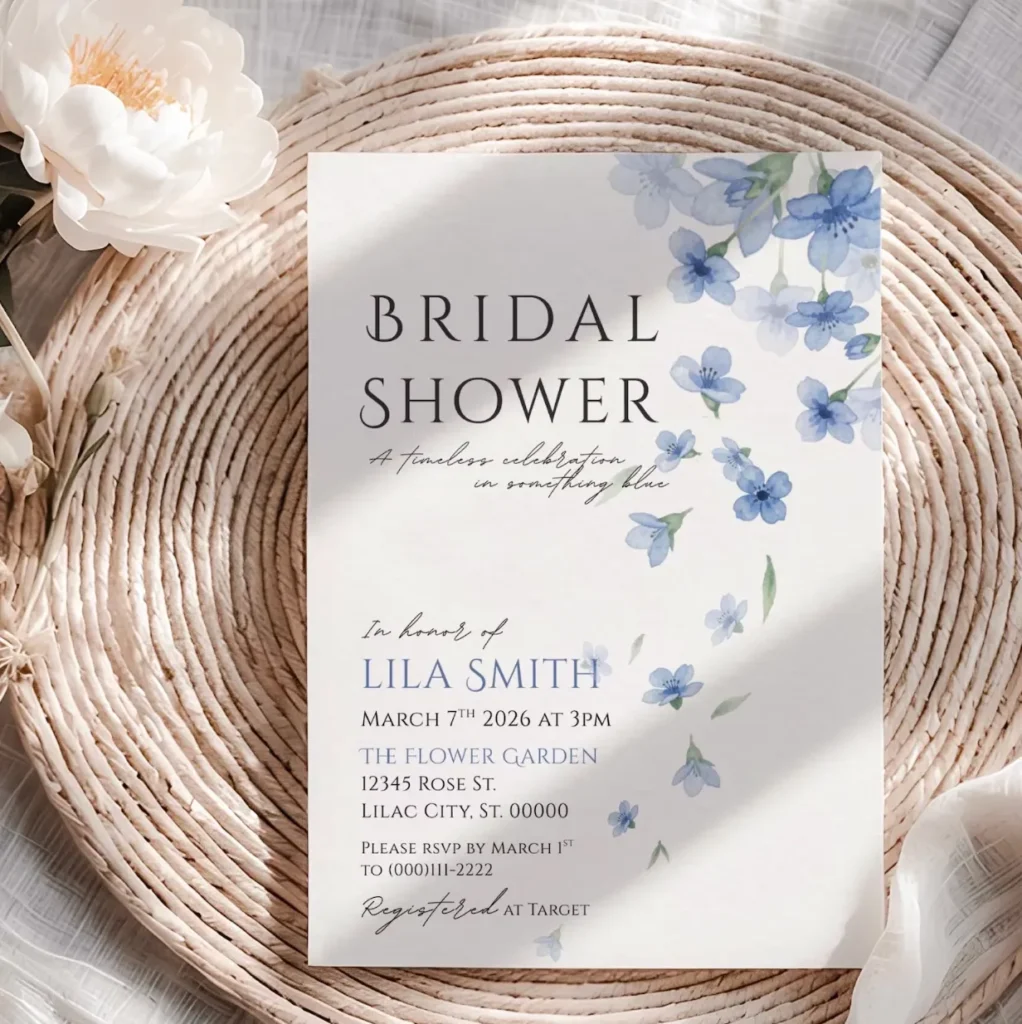 Blue Floral Bridal Shower Games