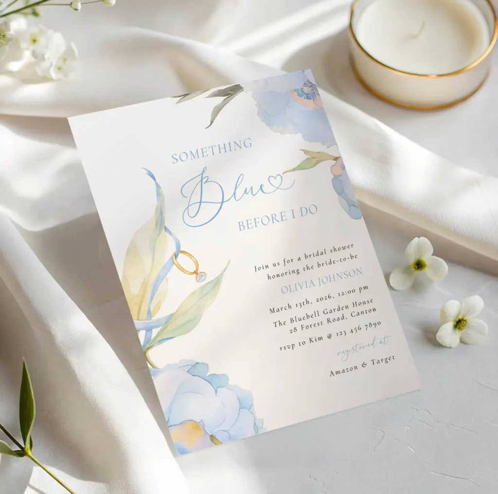 Bridal Shower Soft Blue Invitations