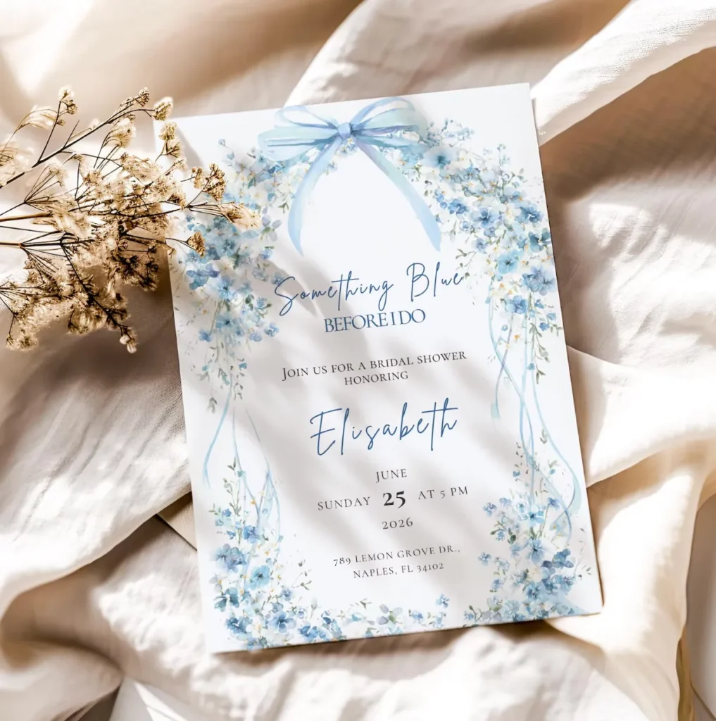 Blue Floral Invitation