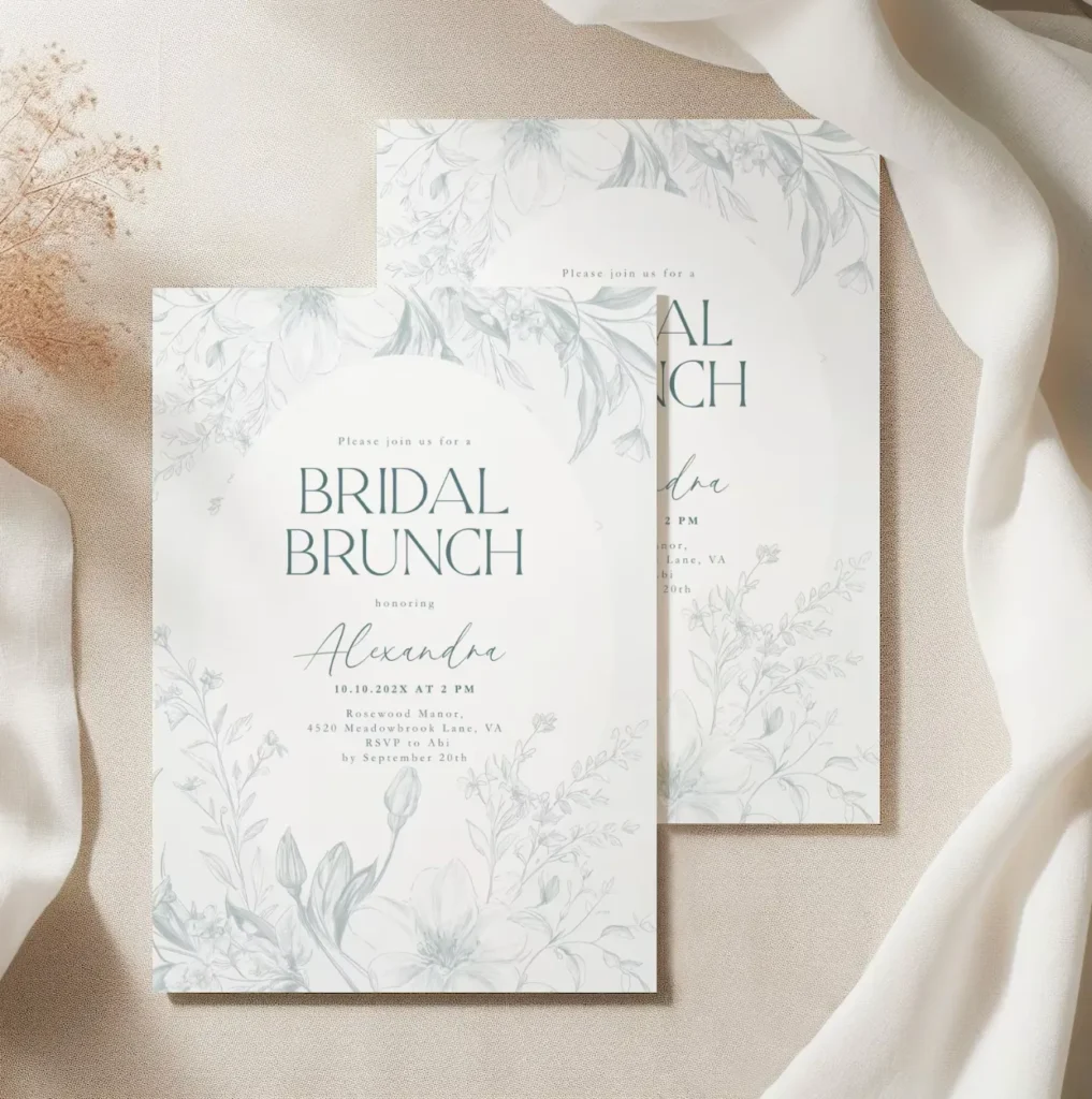 Blue Bridal Shower Invitations