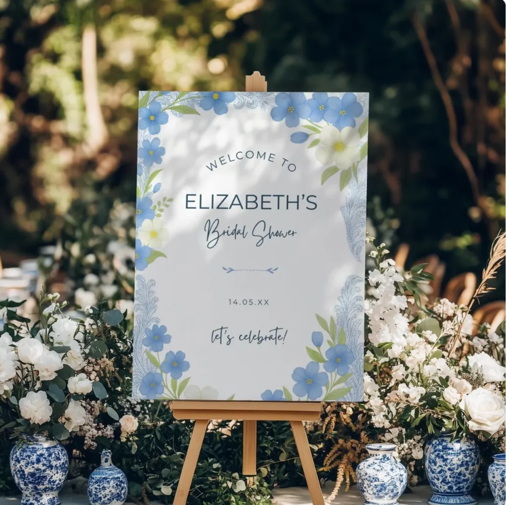 Something Blue Bridal Shower Welcome Sign