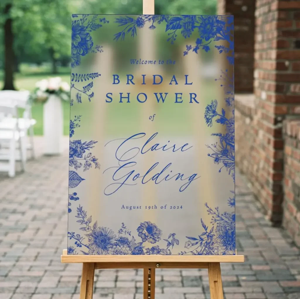 Translucent Bridal Shower Sign