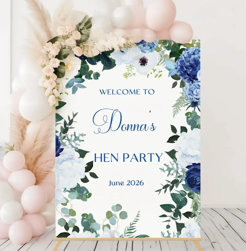 Something Blue Welcome Sign Bridal Shower